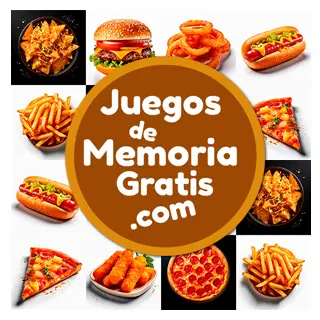 Juego de memoria online con 8 pares de imágenes: Comidas rápidas